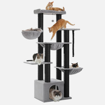 grote krabpaal voor grote en zware katten zwart grijs