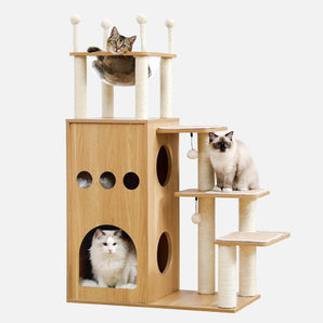 Houten krabpaal MeowPalace XXL